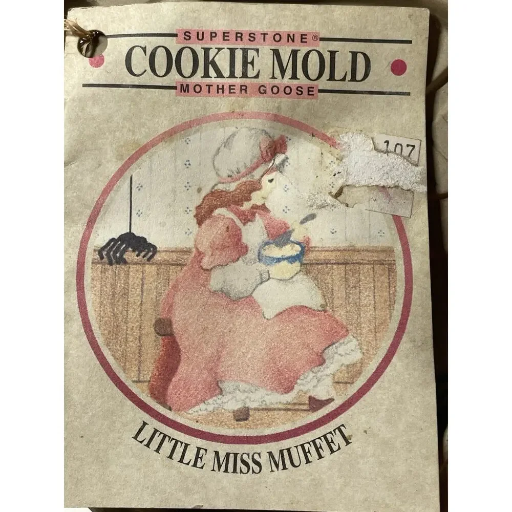 Superstone Sassafras Cookie Mold Little Miss Muffet 1993 Made in USA VINTAGE